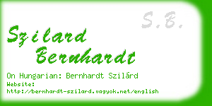 szilard bernhardt business card